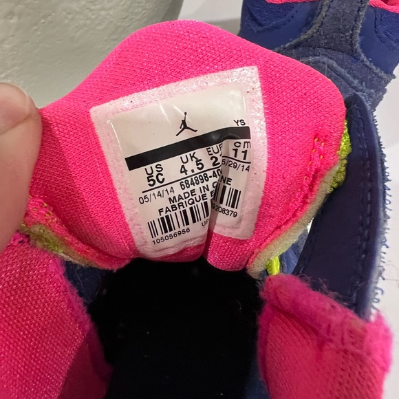 Jordan Flight GT Toddler Shoes Deep Royal Blue/Green/Hyper Pink - Picture 5 of 5